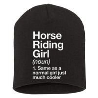 Horse Riding Girl Definition Funny & Sassy Sports Short Acrylic Beanie