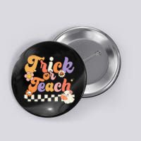 Halloween Retro Groovy Teacher Ghost Costume Button