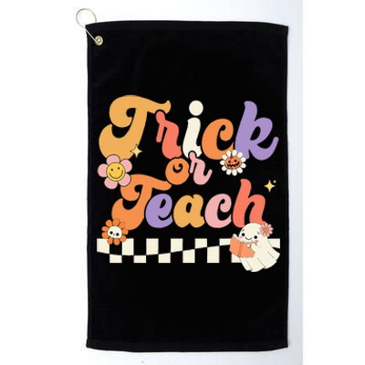 Halloween Retro Groovy Teacher Ghost Costume Platinum Collection Golf Towel