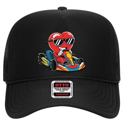 Heart Racing Go Kart Heart Valentines Day Funny Trucker Hat