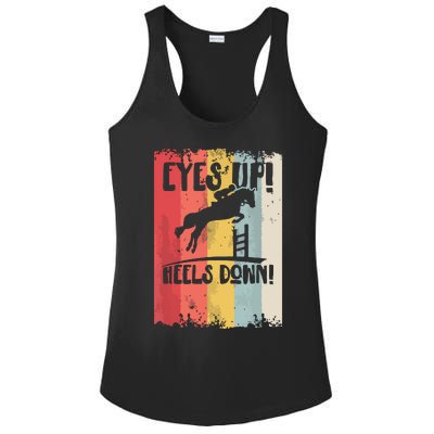 Horse Riding Gift Eyes Up Heels Down Equestrian Sports Ladies PosiCharge Competitor Racerback Tank