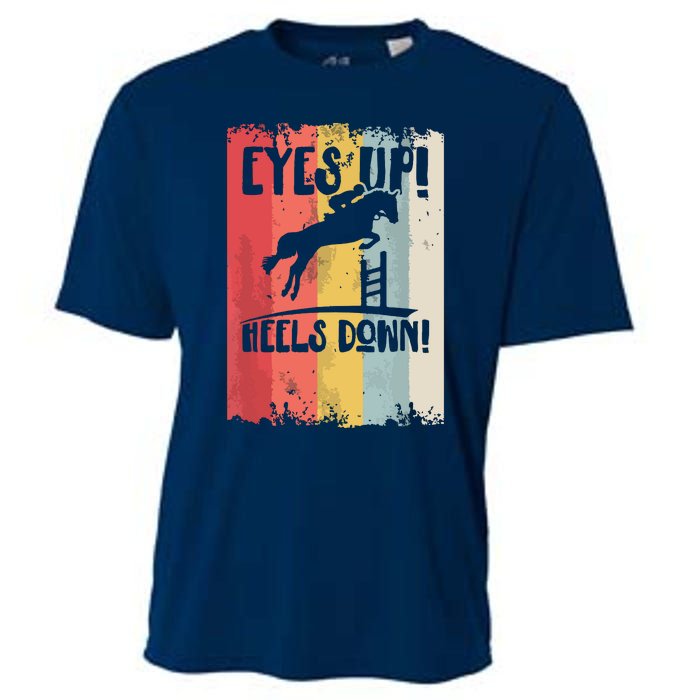 Horse Riding Gift Eyes Up Heels Down Equestrian Sports Cooling Performance Crew T-Shirt