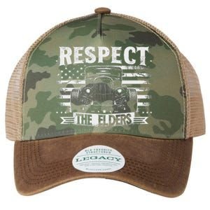 Hot Rod Grandpa Respect The Elders Patriotic Rat Rod Car Legacy Tie Dye Trucker Hat