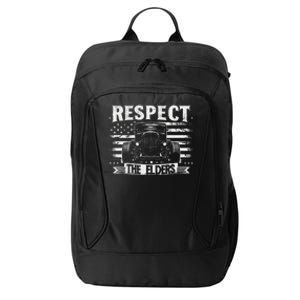 Hot Rod Grandpa Respect The Elders Patriotic Rat Rod Car City Backpack