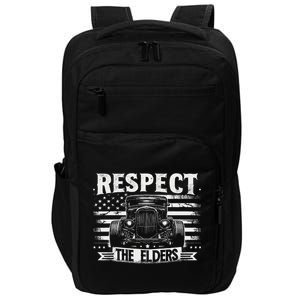 Hot Rod Grandpa Respect The Elders Patriotic Rat Rod Car Impact Tech Backpack