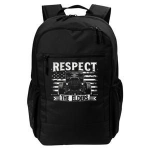 Hot Rod Grandpa Respect The Elders Patriotic Rat Rod Car Daily Commute Backpack