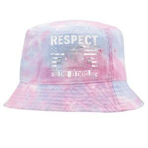 Hot Rod Grandpa Respect The Elders Patriotic Rat Rod Car Tie-Dyed Bucket Hat