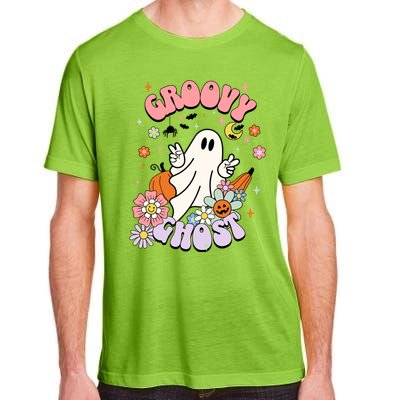 Halloween Retro Groovy Funny Boo Ghost Spooky Cool Vibes Gift Adult ChromaSoft Performance T-Shirt