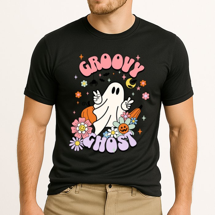 Halloween Retro Groovy Funny Boo Ghost Spooky Cool Vibes Gift Performance Shirt