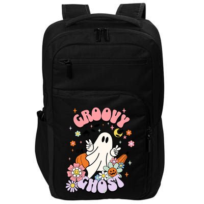 Halloween Retro Groovy Funny Boo Ghost Spooky Cool Vibes Gift Impact Tech Backpack