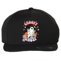 Halloween Retro Groovy Funny Boo Ghost Spooky Cool Vibes Gift Wool Snapback Cap