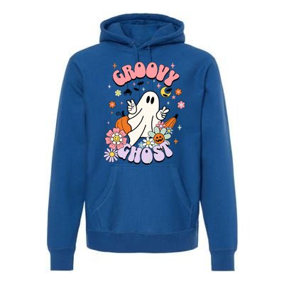 Halloween Retro Groovy Funny Boo Ghost Spooky Cool Vibes Gift Premium Hoodie