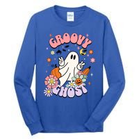 Halloween Retro Groovy Funny Boo Ghost Spooky Cool Vibes Gift Tall Long Sleeve T-Shirt