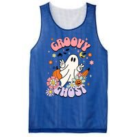 Halloween Retro Groovy Funny Boo Ghost Spooky Cool Vibes Gift Mesh Reversible Basketball Jersey Tank