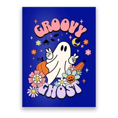 Halloween Retro Groovy Funny Boo Ghost Spooky Cool Vibes Gift Poster