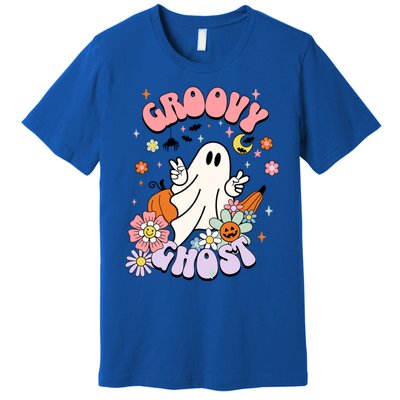 Halloween Retro Groovy Funny Boo Ghost Spooky Cool Vibes Gift Premium T-Shirt