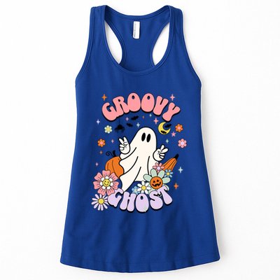 Halloween Retro Groovy Funny Boo Ghost Spooky Cool Vibes Gift Womens Tank Top
