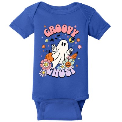 Halloween Retro Groovy Funny Boo Ghost Spooky Cool Vibes Gift Baby Bodysuit