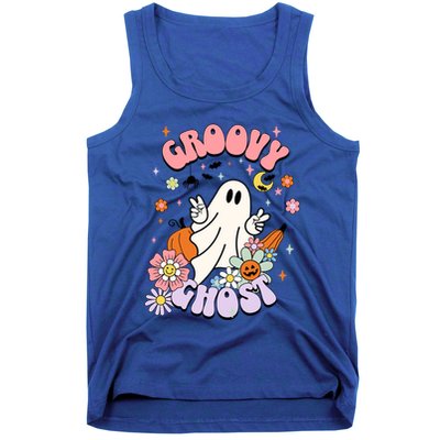 Halloween Retro Groovy Funny Boo Ghost Spooky Cool Vibes Gift Tank Top