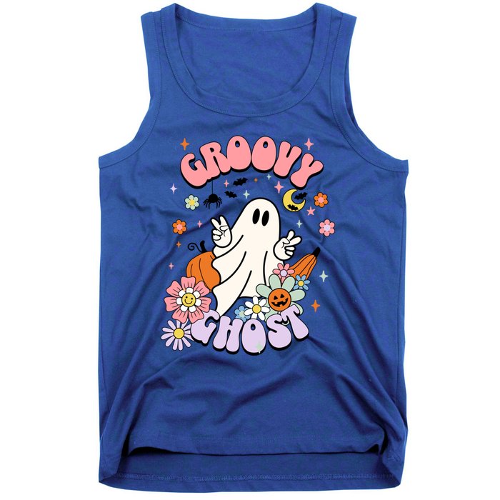 Halloween Retro Groovy Funny Boo Ghost Spooky Cool Vibes Gift Tank Top