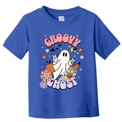 Halloween Retro Groovy Funny Boo Ghost Spooky Cool Vibes Gift Toddler T-Shirt