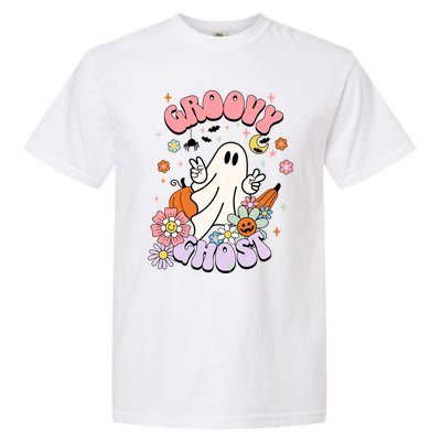 Halloween Retro Groovy Funny Boo Ghost Spooky Cool Vibes Gift Garment-Dyed Heavyweight T-Shirt