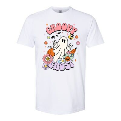 Halloween Retro Groovy Funny Boo Ghost Spooky Cool Vibes Gift Softstyle® CVC T-Shirt