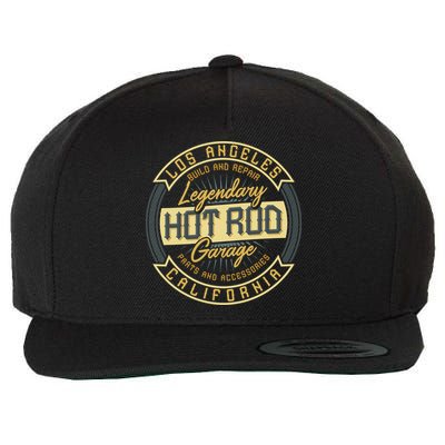 Hot Rod Garage Wool Snapback Cap