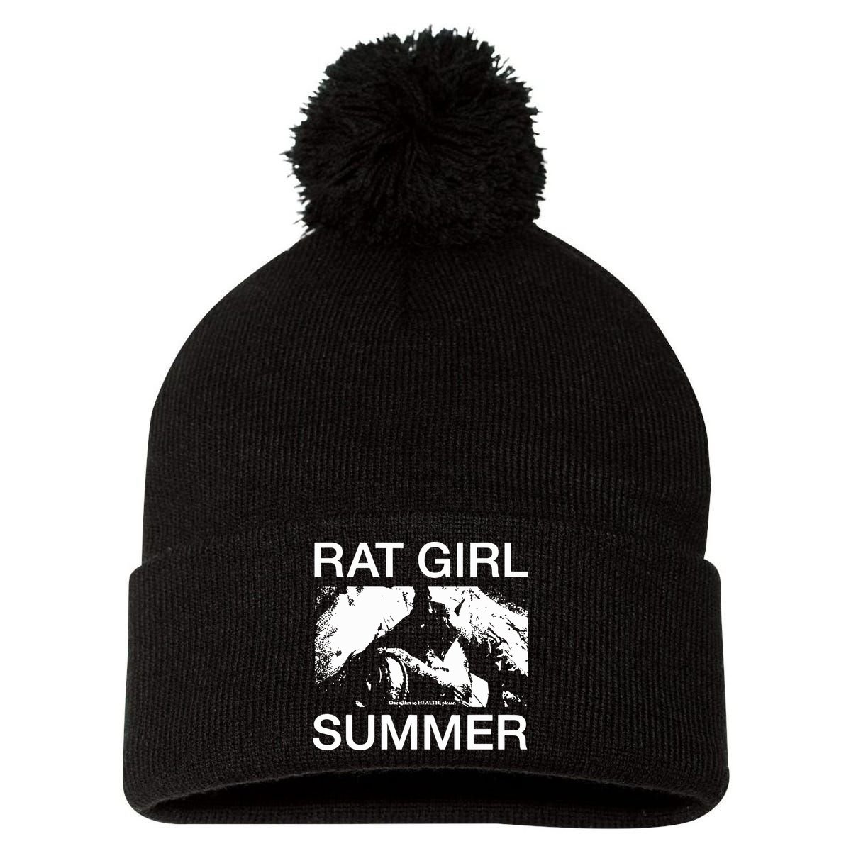Health Rat Girl Summer 2024 Pom Pom 12in Knit Beanie