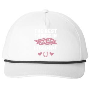 Horse Rescue Gift Pink Horseshoe Design Horseback Riding Great Gift Snapback Five-Panel Rope Hat