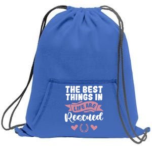 Horse Rescue Gift Pink Horseshoe Design Horseback Riding Great Gift Sweatshirt Cinch Pack Bag