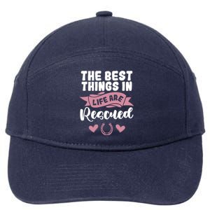 Horse Rescue Gift Pink Horseshoe Design Horseback Riding Great Gift 7-Panel Snapback Hat