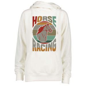 Horse Racing Womens Funnel Neck Pullover Hood