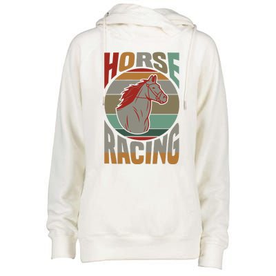 Horse Racing Womens Funnel Neck Pullover Hood