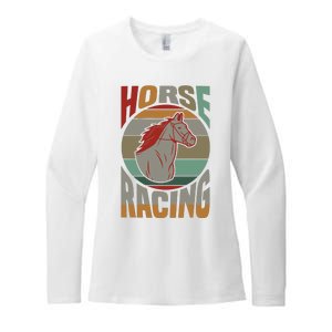 Horse Racing Womens CVC Long Sleeve Shirt