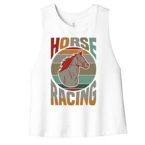 Horse Racing Women's Racerback Cropped Tank