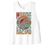 Horse Racing Women's Racerback Cropped Tank