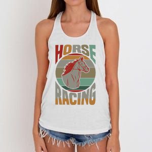 Horse Racing Women's Knotted Racerback Tank