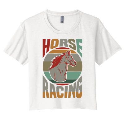 Horse Racing Women's Crop Top Tee