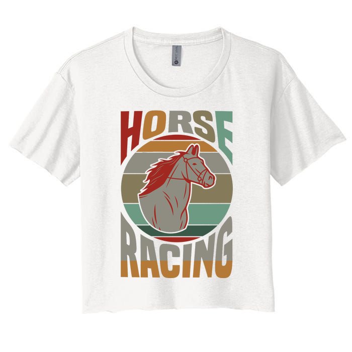 Horse Racing Women's Crop Top Tee