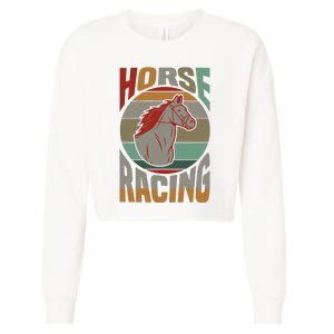 Horse Racing Cropped Pullover Crew