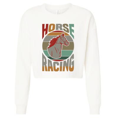 Horse Racing Cropped Pullover Crew