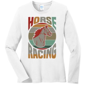 Horse Racing Ladies Long Sleeve Shirt