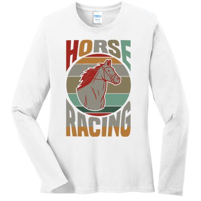 Horse Racing Ladies Long Sleeve Shirt