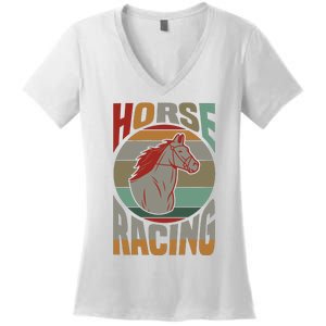 Horse Racing Women's V-Neck T-Shirt