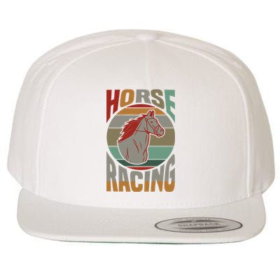 Horse Racing Wool Snapback Cap