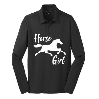 Horseback Riding Horse Gift Silk Touch Performance Long Sleeve Polo