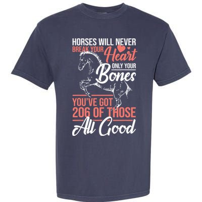 Horse Rider Horses Will Never Break Your Heart Horse Garment-Dyed Heavyweight T-Shirt