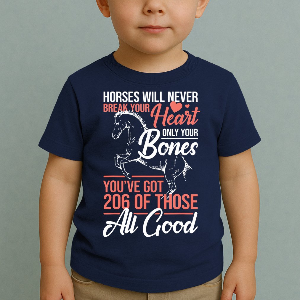 Horse Rider Horses Will Never Break Your Heart Horse Toddler T-Shirt