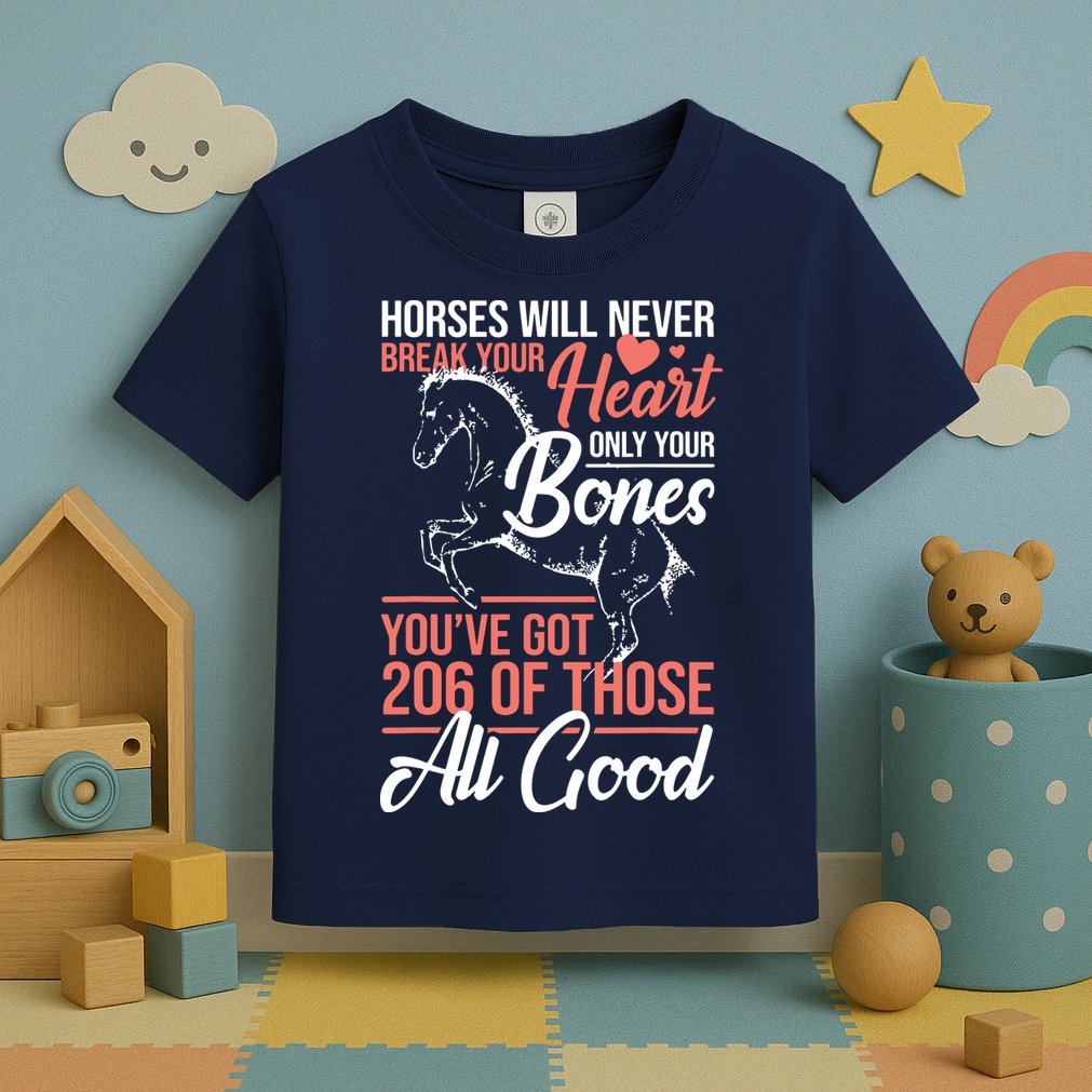 Horse Rider Horses Will Never Break Your Heart Horse Toddler T-Shirt